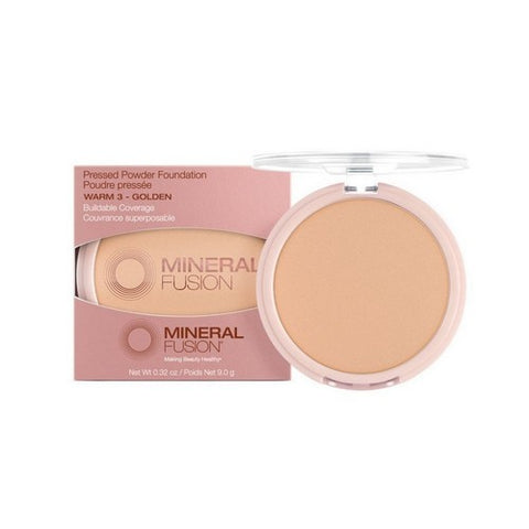 Mineral Fusion, Warm 3 Golden Pressed Powder Foundation, 0.32 Oz