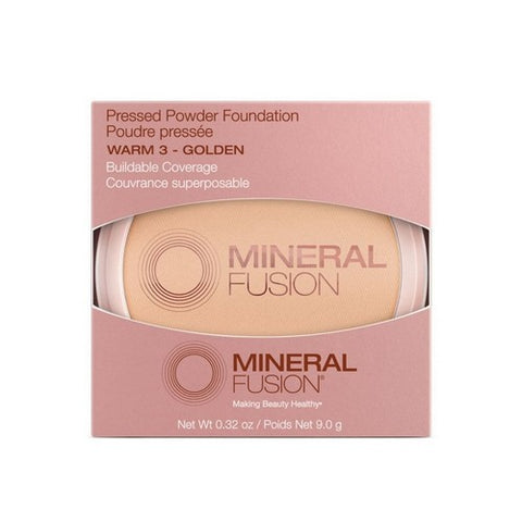 Mineral Fusion, Warm 3 Golden Pressed Powder Foundation, 0.32 Oz