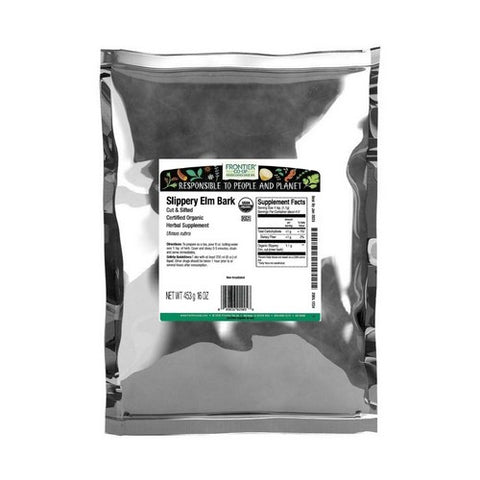 Frontier Coop, Organic Slippery Elm Inner Bark Cut & Sifted, 1 Lb