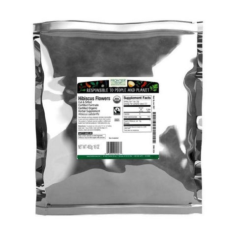 Frontier Coop, Organic Hibiscus Flowers Cut & Sifted, 1 Lb