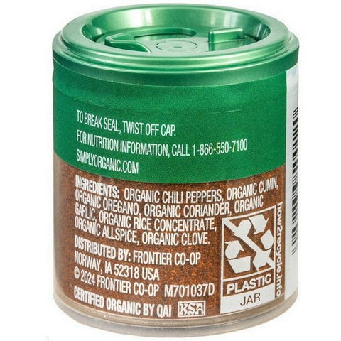 Simply Organic, Chili Powder, 0.60 Oz