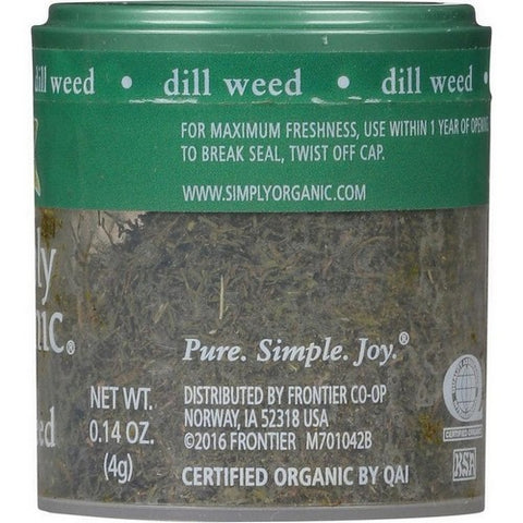 Simply Organic, Dill Weed, 0.14 Oz