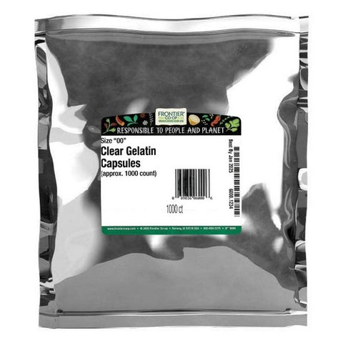 Frontier Coop, Clear Gelatain 00 Capsules, 1000 Count