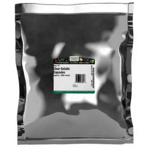 Frontier Coop, Clear Gelatin 0 Capsules, 1000 Count
