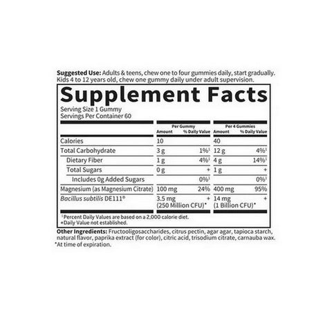 Garden of Life, Dr. Formulated Magnesium with Pre and Probiotics Peach, 60 Gummies