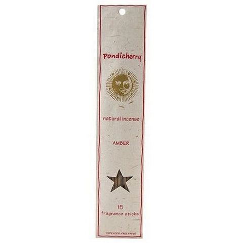 Pondicherry Natural Incense, Amber Incense Sticks, 15 Count