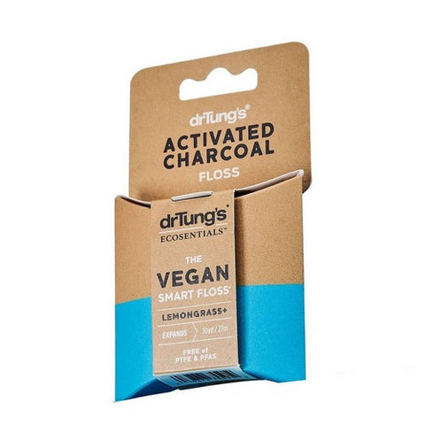 Dr. Tungs Products, Vegan Activated Charcoal Floss, 30 Count