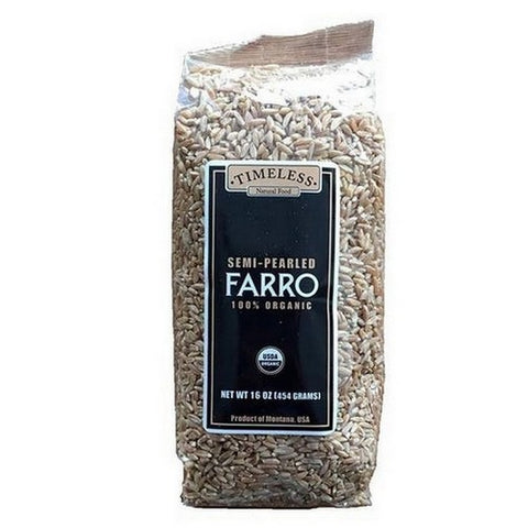 Timeless Natural Foods, Organic Heirloom Semi Pearled Farro, 16 Oz