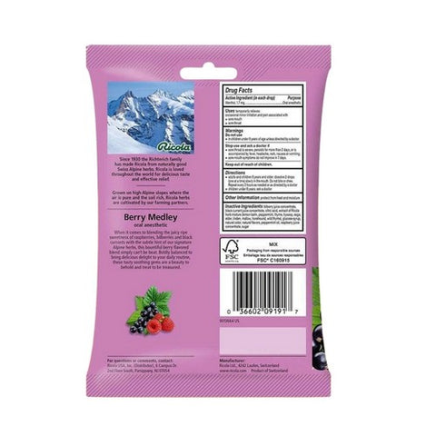 Ricola, Berry Medley Cough Drops, 19 Count