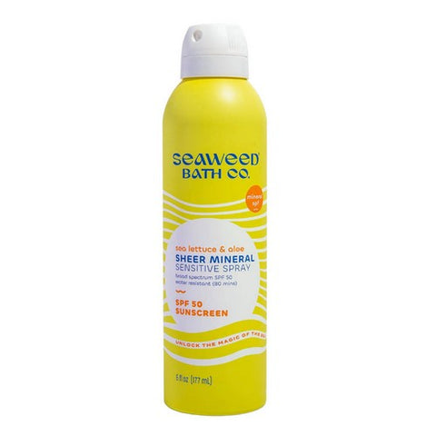 The Seaweed Bath Co., Sheer Mineral Sensitive Spray SPF 50, 6 Oz