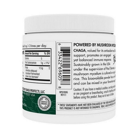 Host Defense, Chaga Mushroom Mycelium Powder, 100 Grams