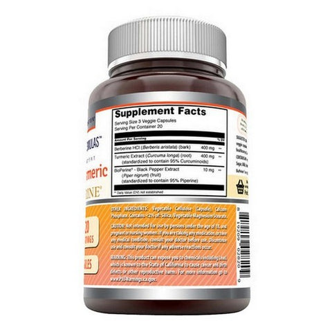 Amazing Nutrition, Amazing Formulas Berberine Turmeric And Bioperine, 800 Mg, 60 Veg Caps
