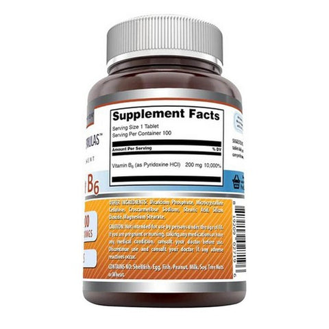 Amazing Nutrition, Amazing Formulas Vitamin B6, 200 mg, 100 Tabs