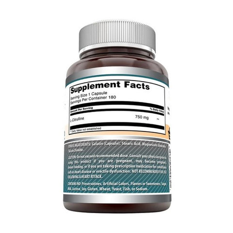 Amazing Nutrition, Amazing Formulas L-Citrulline, 750 mg, 180 Caps