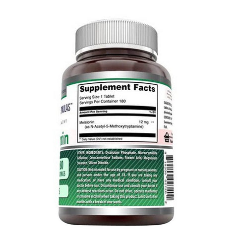 Amazing Nutrition, Amazing Formulas Melatonin, 12 mg, 180 Tabs