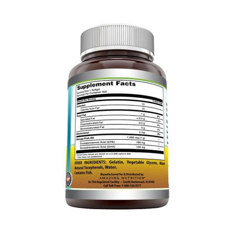 Amazing Nutrition, Amazing Omega Fish Oil, 1,000 mg, 400 Softgels