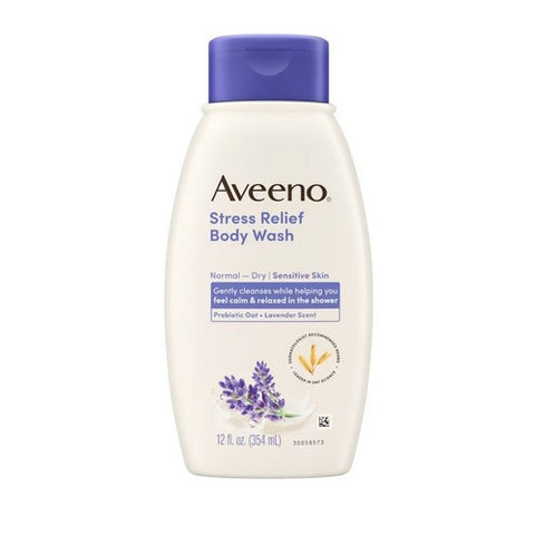 Aveeno, Active Naturals Stress Relief Body Wash Lavender Chamomile And Ylang Ylang Scent, 12 Oz