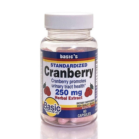 Basic Vitamins, Cranberry Herbal Extract, 250 Mg, 60 Caps