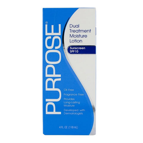 Purpose Tea, Dual Treatment Moisture Lotion SPF 10, 4 Oz