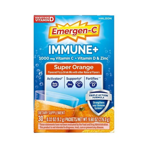 Emergen-C, Immune Plus Powder Drink Mix With Vitamin C, 30 Count