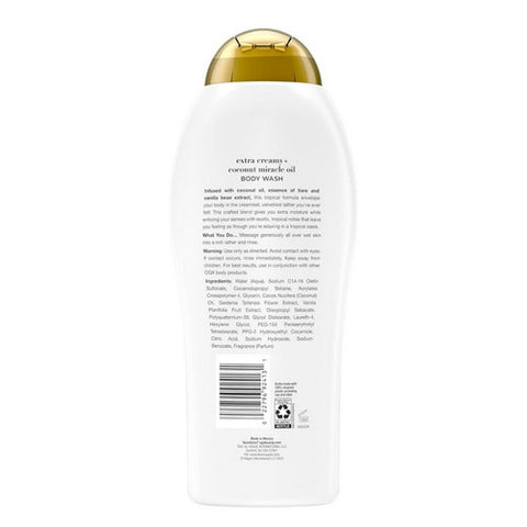 OGX, Extra Creamy Plus Coconut Miracle Oil Ultra Moisture Body Wash, 19.5 Oz