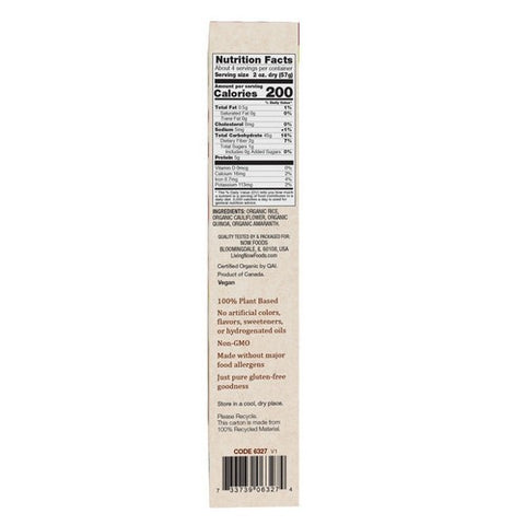 Now Foods, Organic Multigrain & Cauliflower Rotini Gluten Free Pasta, 8 Oz