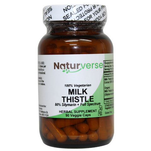 Milk Thistle Powder Capsules Standardized 90 VegCaps by Naturverse