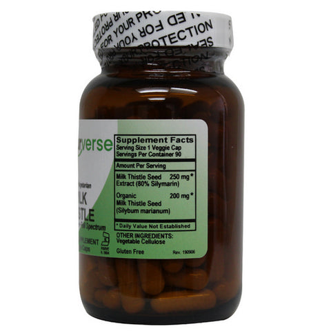 Milk Thistle Powder Capsules Standardized 90 VegCaps by Naturverse