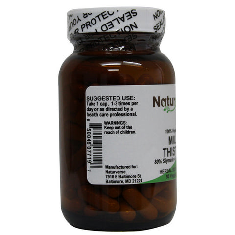 Milk Thistle Powder Capsules Standardized 90 VegCaps by Naturverse