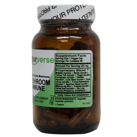 Mushroom Immune Powder Capsules 90 VegCaps by Naturverse