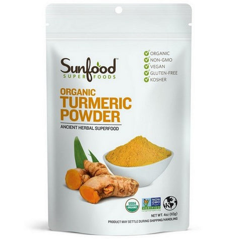 Sunfood Superfoods, Organic Turmeric Powder, 4 Oz