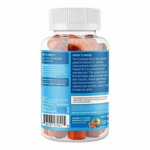 SUKU Vitamins, The Complete Mens Multi Gummy Vitamins Mixed Fruit Passion, 60 Gummies