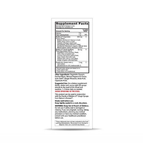 Nature's Answer, Mullein X Throat Spray, 2 Oz