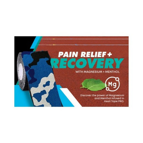 Heali, Kinesiology Tape Infused With Magnesium And Menthol Blue Camo, 1 Count