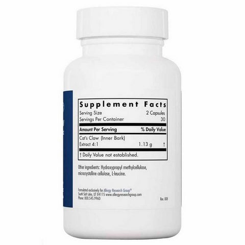 Nutricology/ Allergy Research Group, Cats Claw Inner Bark Extract, 60 Veg Caps