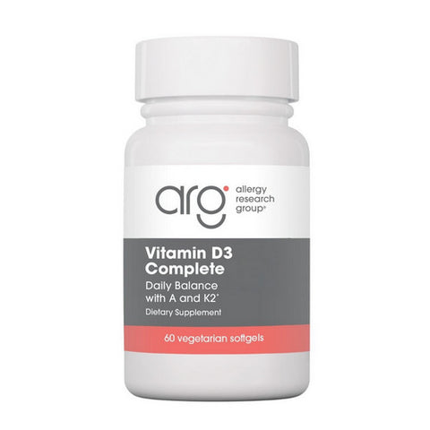 Nutricology/ Allergy Research Group, Vitamin D3 Complete Daily Balance with A and K2, 60 Softgels