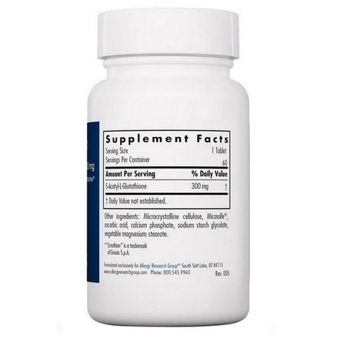 Nutricology/ Allergy Research Group, Acetyl-Glutathione, 300 Mg, 60 Tabs