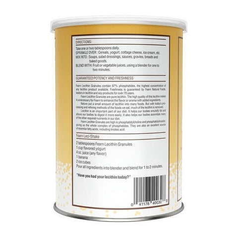 Fearn Natural Foods, Lecithin, GRANULES, 16 OZ