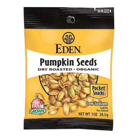 Eden Foods, Organic Pumpkin Seeds Pocket Snacks, 1 Oz (Case Of 12)