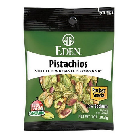 Eden Foods, Organic Pistachios Pocket Snacks, 1 Oz (Case Of 12)