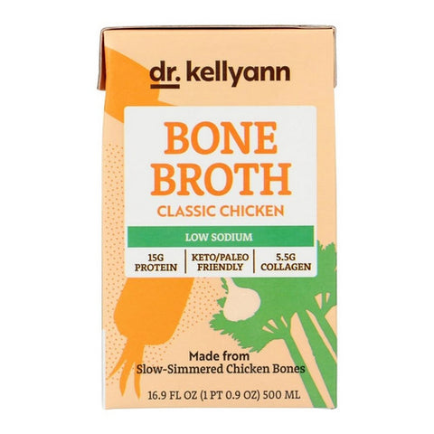 Dr Kellyann, Classic Chicken Bone Broth Low Sodium, 16.9 Oz (Case Of 6)