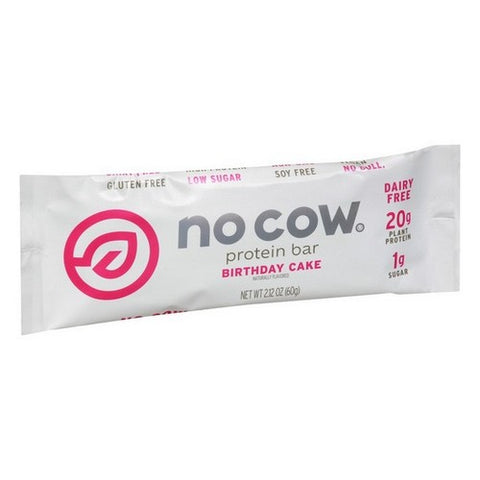 No Cow Bar, Dipped Protein Bar Birthday Cake, 2.12 Oz(Case Of 12)
