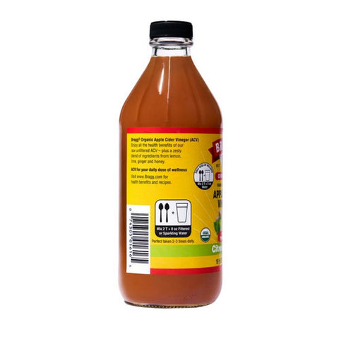 Bragg, Organic Apple Cider Vinegar Blends With Citrus Ginger, 16 Oz(Case Of 12)