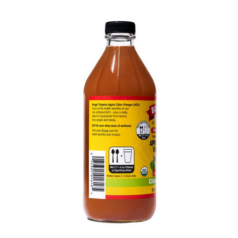 Bragg, Organic Apple Cider Vinegar Blends With Citrus Ginger, 16 Oz(Case Of 12)