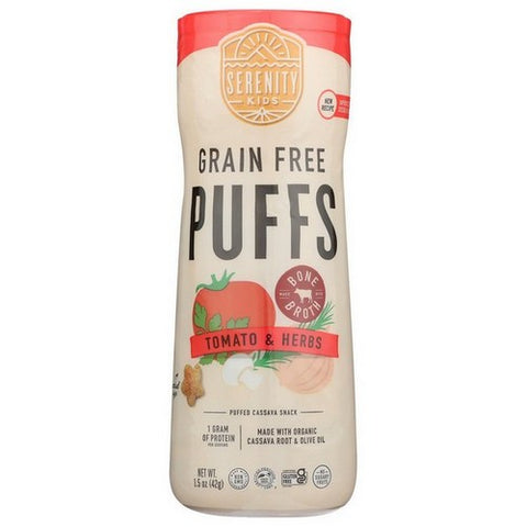 Serenity Kids, Organic Tomato And Mushroom With Bone Broth Grain Free Puffs, 1.5 Oz(Case Of 6)