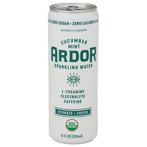 Ardor Organic, Cucumber Mint Sparkling Water, 12 Oz(Case Of 12)
