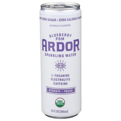 Ardor Organic, Blueberry Pom Sparkling Water, 12 Oz(Case Of 12)