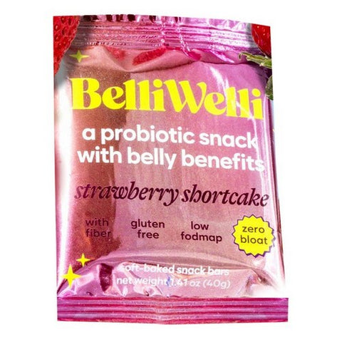 Belliwelli, Strawberry Shortcake Snack Bar, 1.41 Oz(Case Of 8)