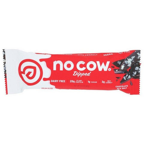 No Cow Bar, Dipped Chocolate Bar Sea Salt, 2.12 Oz(Case Of 12)