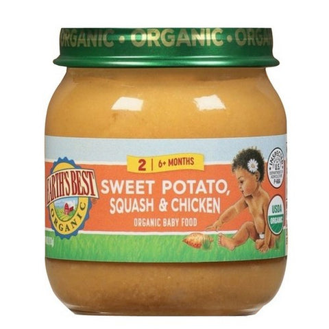 Earth's Best, Organic Sweet Potato Squash And Chicken Baby Food, 4 Oz (Case Of 10)